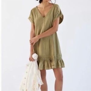 Anthropologie | Daily Practice | Dress | Medium | Olive | Tunic Ruffle | $35